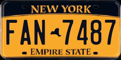 NY license plate FAN7487