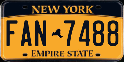 NY license plate FAN7488