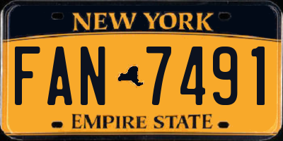NY license plate FAN7491