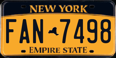 NY license plate FAN7498