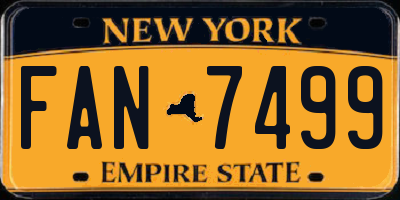 NY license plate FAN7499