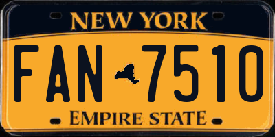 NY license plate FAN7510