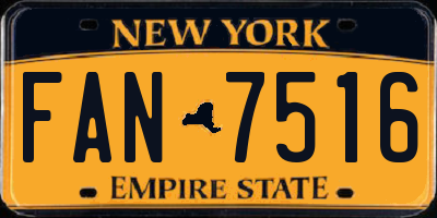 NY license plate FAN7516