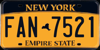 NY license plate FAN7521
