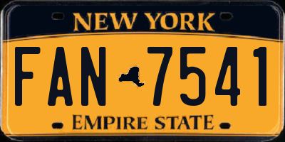 NY license plate FAN7541