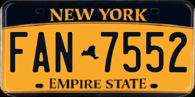 NY license plate FAN7552