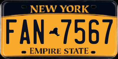 NY license plate FAN7567