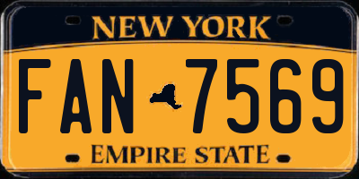 NY license plate FAN7569