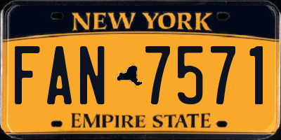 NY license plate FAN7571