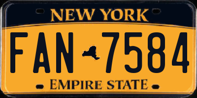 NY license plate FAN7584