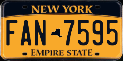 NY license plate FAN7595