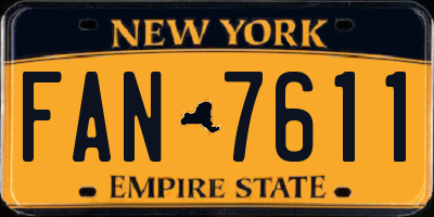 NY license plate FAN7611