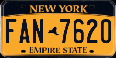 NY license plate FAN7620