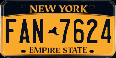NY license plate FAN7624