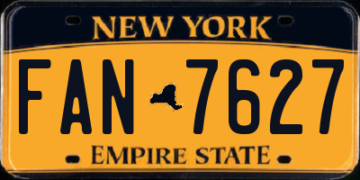 NY license plate FAN7627