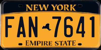 NY license plate FAN7641