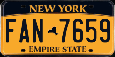 NY license plate FAN7659