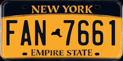 NY license plate FAN7661