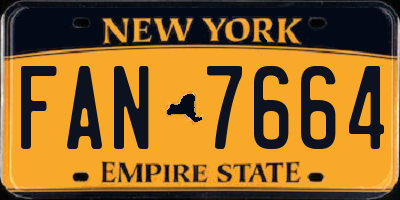 NY license plate FAN7664