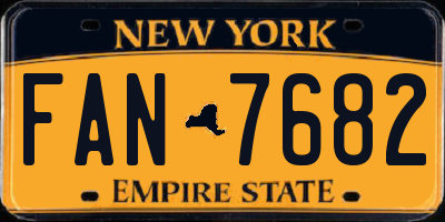 NY license plate FAN7682