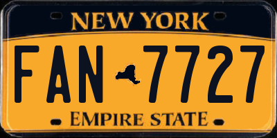 NY license plate FAN7727