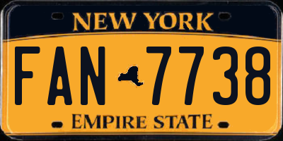 NY license plate FAN7738