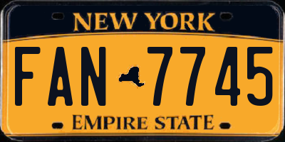NY license plate FAN7745