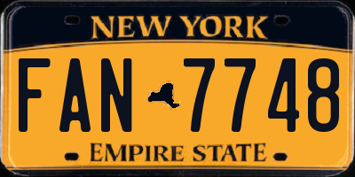 NY license plate FAN7748