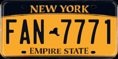 NY license plate FAN7771