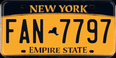NY license plate FAN7797