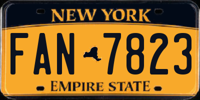 NY license plate FAN7823