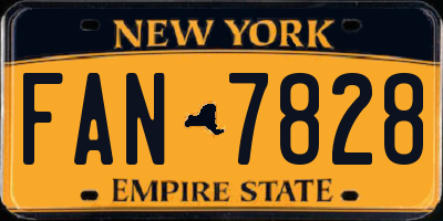 NY license plate FAN7828