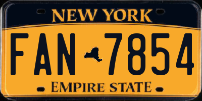 NY license plate FAN7854