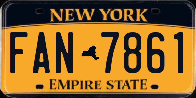 NY license plate FAN7861
