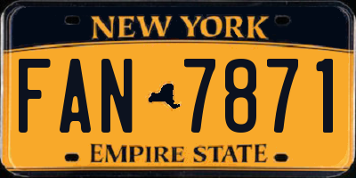 NY license plate FAN7871
