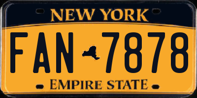 NY license plate FAN7878