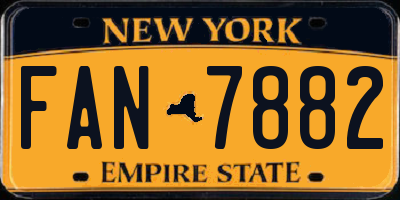 NY license plate FAN7882