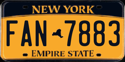 NY license plate FAN7883