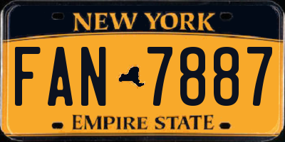 NY license plate FAN7887
