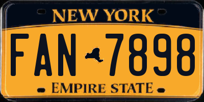 NY license plate FAN7898