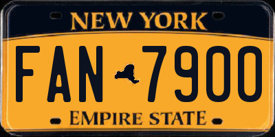 NY license plate FAN7900