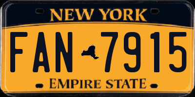 NY license plate FAN7915