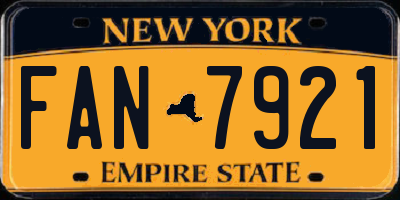 NY license plate FAN7921