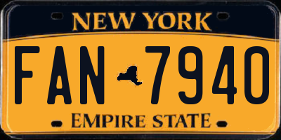 NY license plate FAN7940