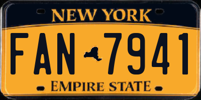 NY license plate FAN7941