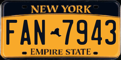 NY license plate FAN7943