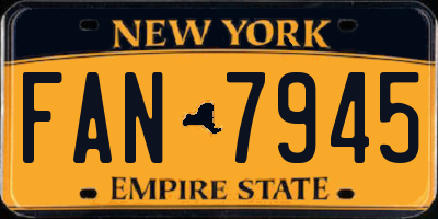 NY license plate FAN7945