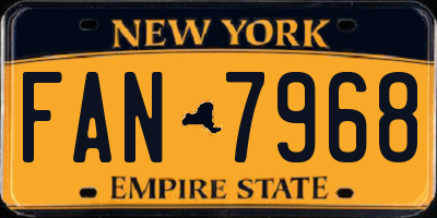 NY license plate FAN7968