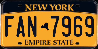 NY license plate FAN7969