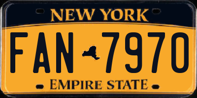 NY license plate FAN7970